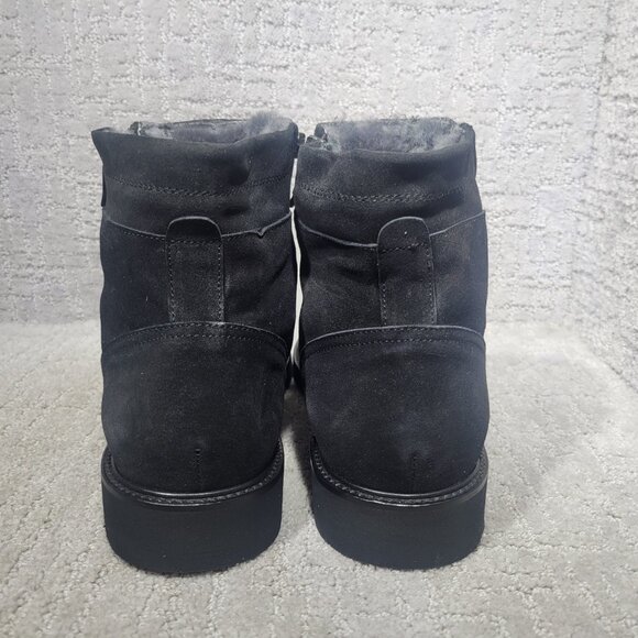 Giovanni Conti Mens Size EU 45 US 12 Black Suede Sherpa Lined Winter Ankle Boots - Picture 8 of 13